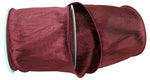 Load image into Gallery viewer, Full roll of Florist Basics Dupioni Supreme Wired Edge Ribbon in Burgundy, 4 inch wide by 10 yards, ideal for wreath making, floral designs, holiday decorating, and elegant gift wrapping.
