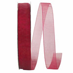Load image into Gallery viewer, Chiffon Mono Sheer Ribbon -- Burgundy Color --- Various Sizes
