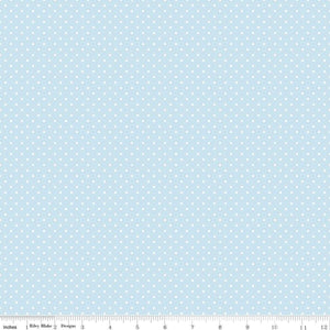 White Swiss (Polka) Dots - Boy Blue Background Fabric, 100% Cotton, Ref. C670-BOYBLUE, Swiss Dots Collection by Riley Blake Designs®