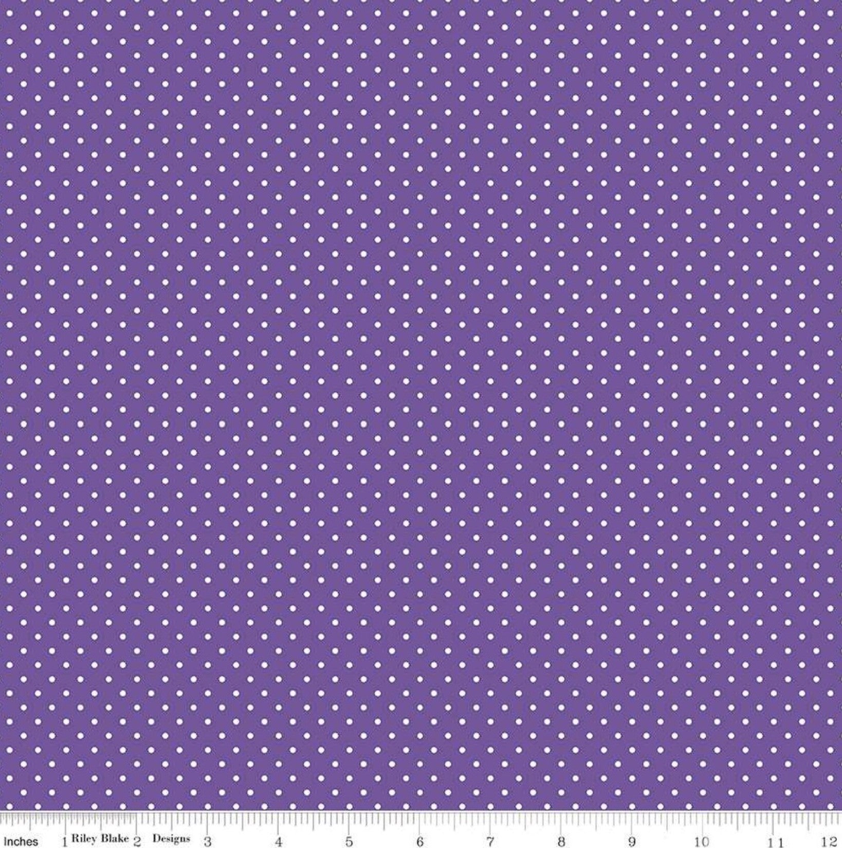 White Swiss (Polka) Dots - Iris Background Fabric, 100% Cotton, Ref. C670-IRIS, Swiss Dots Collection by Riley Blake Designs®