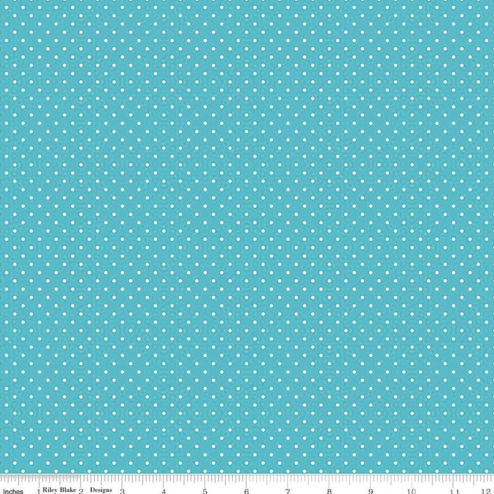 White Swiss (Polka) Dots - Mermaids Tail Background Fabric, 100% Cotton, Ref. C670-MERMAIDSTAIL, Swiss Dots Collection by Riley Blake Designs®