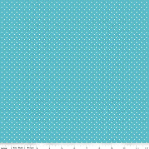 White Swiss (Polka) Dots - Mermaids Tail Background Fabric, 100% Cotton, Ref. C670-MERMAIDSTAIL, Swiss Dots Collection by Riley Blake Designs®