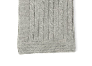 Cable Knit Baby Blanket -- 30 x 40 in - Grey Color