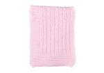 Load image into Gallery viewer, Cable Knit Baby Blanket -- 30 x 40 in - Pink Color
