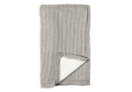 Load image into Gallery viewer, Cable Knit Sherpa Baby Blanket -- 30 x 36 in - Grey Color
