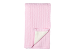 Load image into Gallery viewer, Cable Knit Sherpa Baby Blanket -- 30 x 36 in - Pink Color
