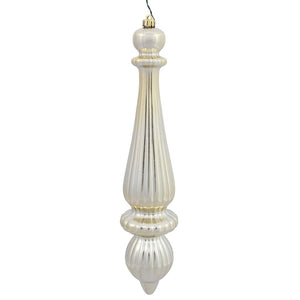 14" -- Champagne Shiny -- Finial Drop Ornament (Pack of 2) by Vickerman®