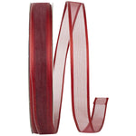 Load image into Gallery viewer, 50 yards --- 5/8 inch -- Charlize Sheer Satin Wired Edge Ribbon (Rust Color)
