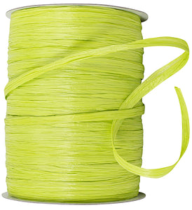 Premium - Matte Finish Raffia Ribbon --- 1/4in x 100 yards --- Chartreuse Color