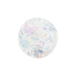 Load image into Gallery viewer, A detailed view of a clear round Diamond Nylon button, highlighting a scattered crushed-ice diamond pattern inside a glossy, transparent resin-like dome.
