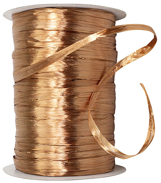 Copper Raffia Premium - Pearl Finish Raffia Ribbon --- 1/4in x 100 yards --- Copper ...