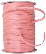 Load image into Gallery viewer, Premium - Matte Finish Raffia Ribbon --- 1/4in x 100 yards --- Coral Color
