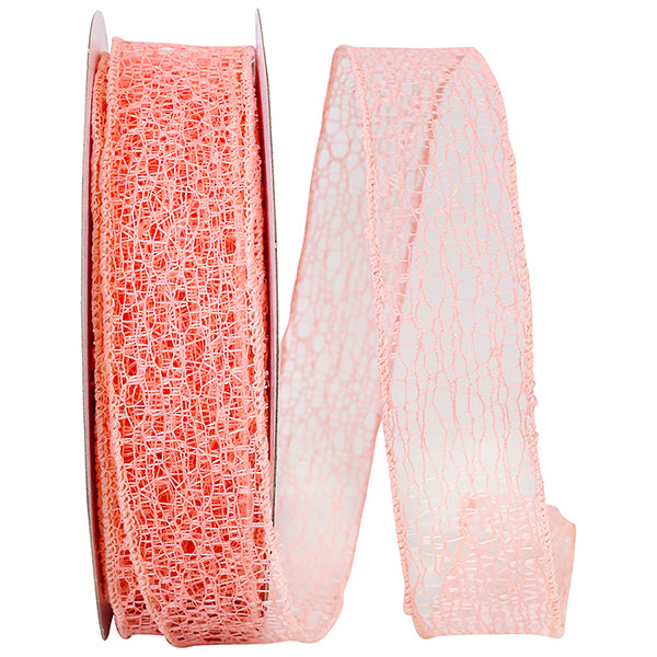 Web Natural Wire Edge Ribbon -- Various Sizes --- Coral Color – Blanks ...