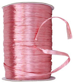 Load image into Gallery viewer, Premium - Pearl Finish Raffia Ribbon --- 1/4in x 100 yards --- Coral Color
