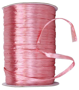 Premium - Pearl Finish Raffia Ribbon --- 1/4in x 100 yards --- Coral Color