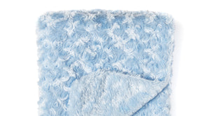 Curly Plush Baby Blanket -- 30 x 36 in - Blue Color