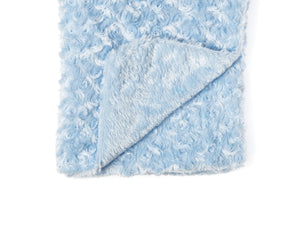 Curly Plush Baby Blanket -- 30 x 36 in - Blue Color