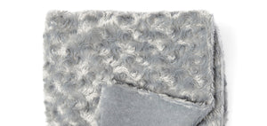 Curly Plush Baby Blanket -- 30 x 36 in - Grey Color