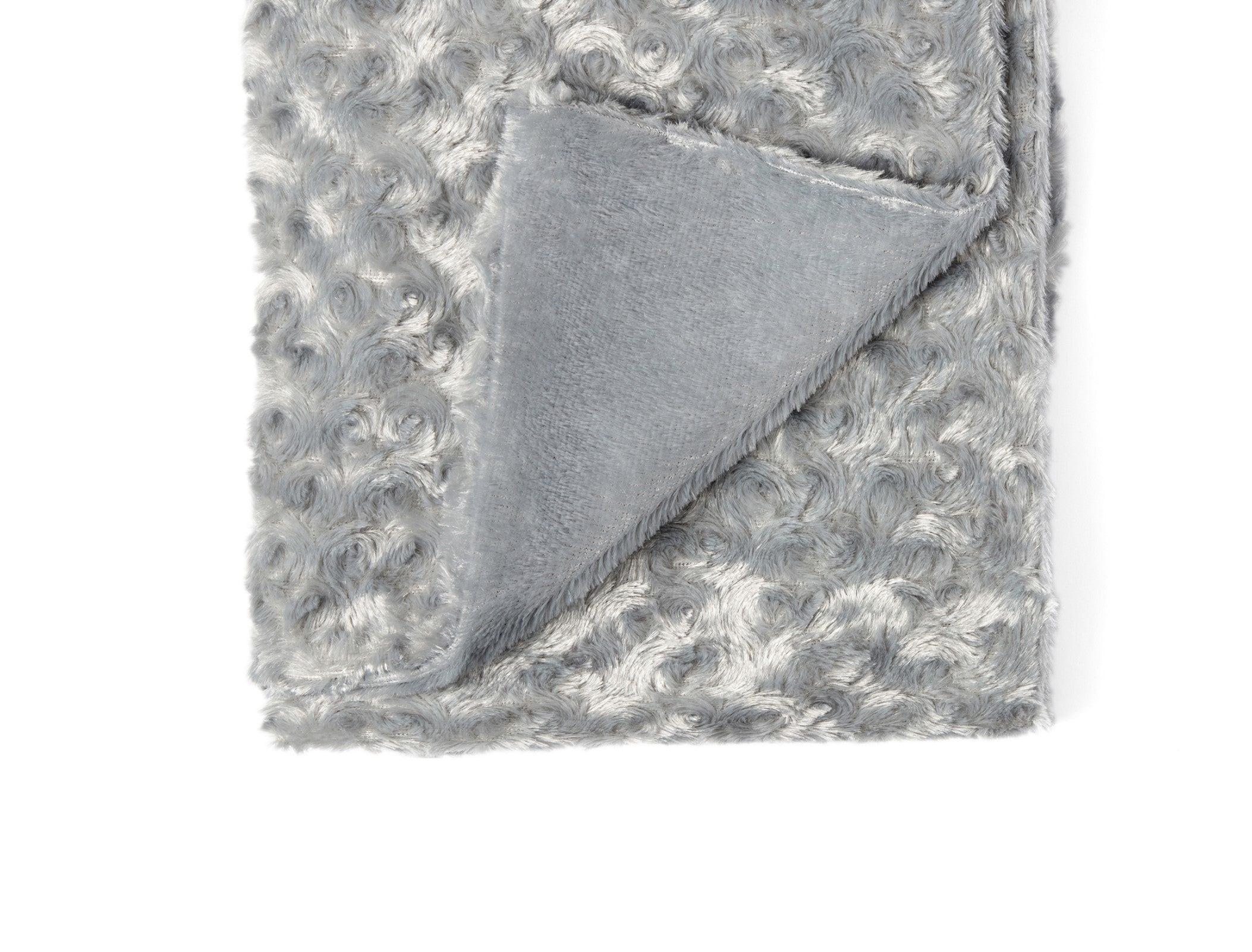 Curly Plush Baby Blanket -- 30 x 36 in - Grey Color