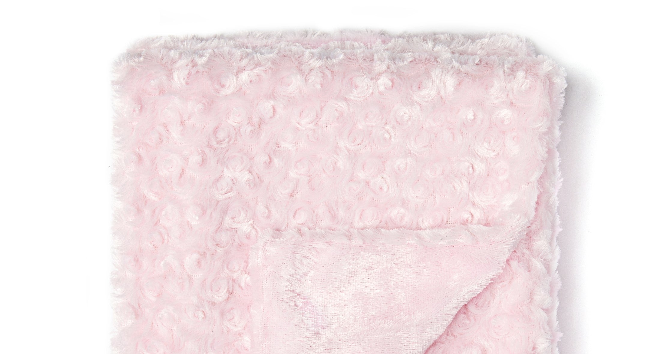 Curly Plush Baby Blanket -- 30 x 36 in - Pink Color