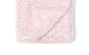 Curly Plush Baby Blanket -- 30 x 36 in - Pink Color