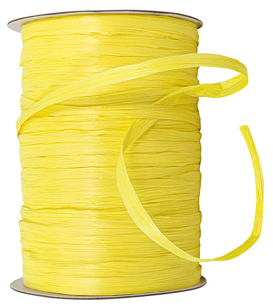 Premium - Matte Finish Raffia Ribbon --- 1/4in x 100 yards --- Daffodil Color