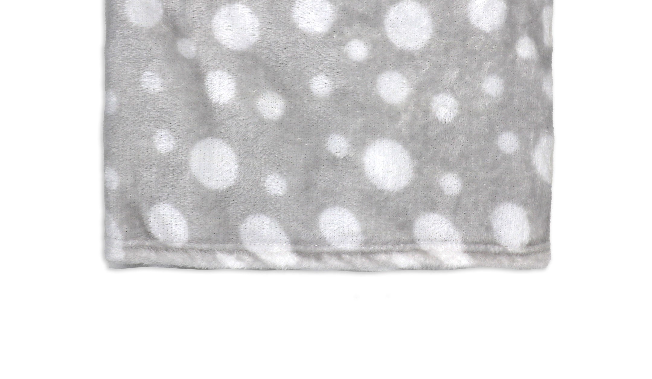 Dotted Flannel Fleece Baby Blanket, 30 x 36 in, Dark Grey & White Color