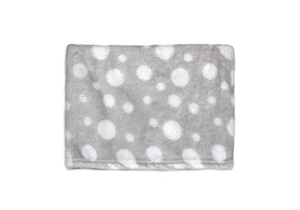 Dotted Flannel Fleece Baby Blanket, 30 x 36 in, Dark Grey & White Color