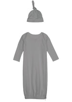 Load image into Gallery viewer, Baby Embroidery Sleep Gown Blank Set, Dark Grey Color
