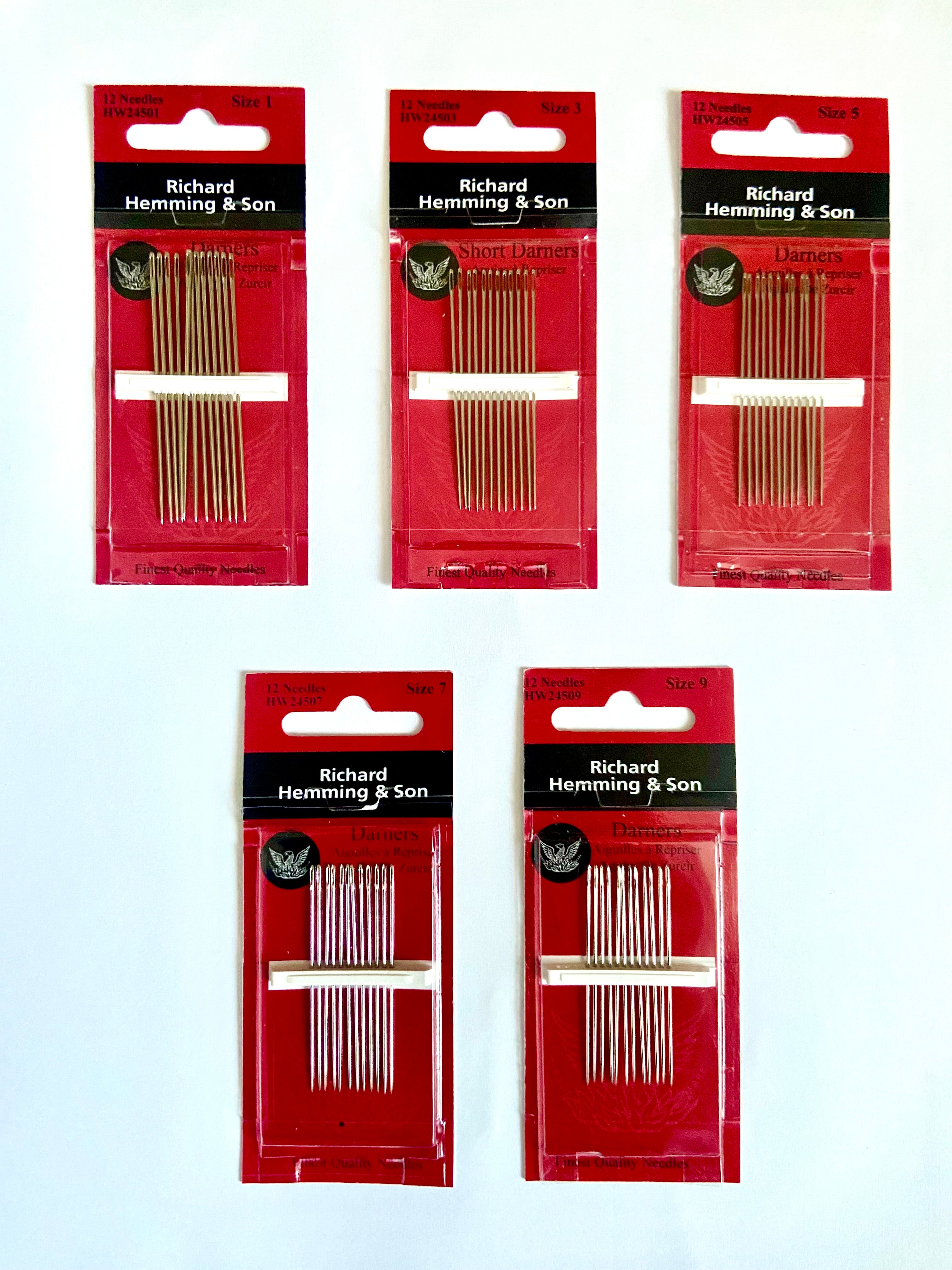 Darners Large Eye - Hand Sewing Needles, Various Sizes by Richard Hemming & Son®
