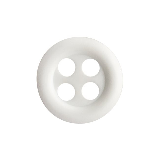 Designer Rounded Edge Shirt Buttons -- White Color -- Various Sizes