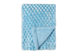 Diamond Plush Baby Blanket --- 30 x 40 in --- Blue Color