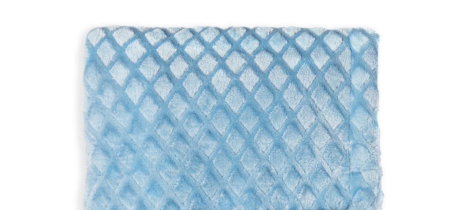 Diamond Plush Baby Blanket --- 30 x 40 in --- Blue Color