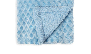 Diamond Plush Baby Blanket --- 30 x 40 in --- Blue Color