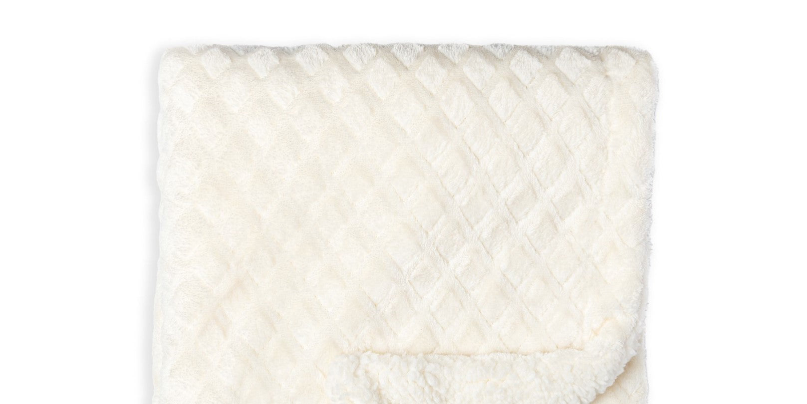 Diamond Plush Baby Blanket --- 30 x 40 in --- White Color