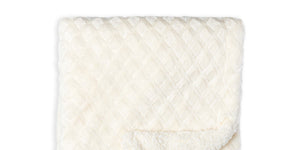 Diamond Plush Baby Blanket --- 30 x 40 in --- White Color