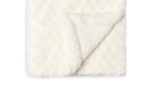 Diamond Plush Baby Blanket --- 30 x 40 in --- White Color