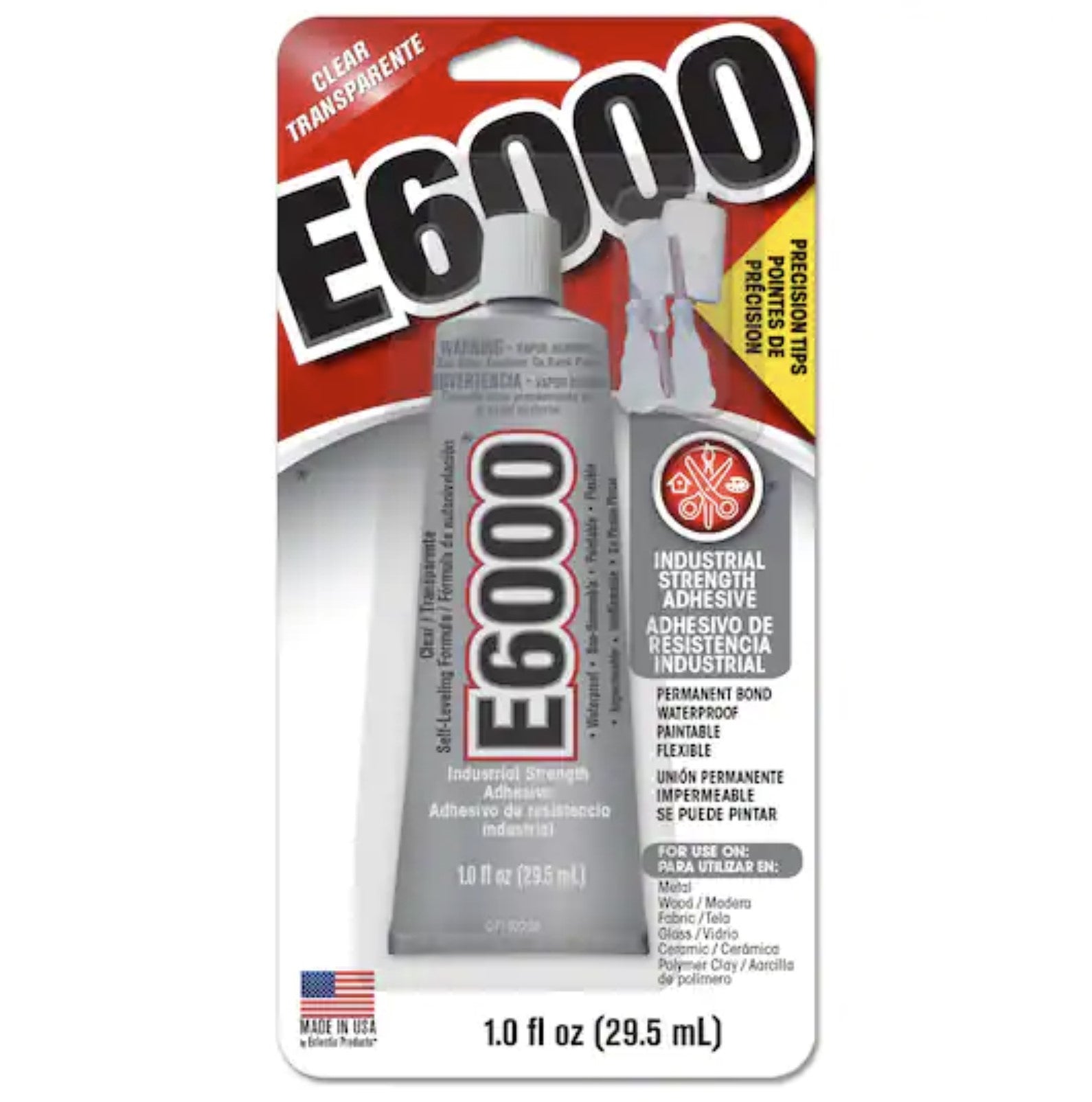E6000® Precision Tip -  Industrial Strength Crafts Adhesive (1.0 fl oz) -- Clear
