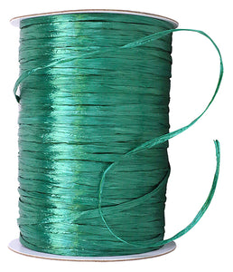 Premium - Pearl Finish Raffia Ribbon --- 1/4in x 100 yards --- Emerald Color