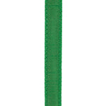 Load image into Gallery viewer, Close-up front view of the Florist Basics Emerald Dupioni wired ribbon showing its elegant faux silk slub texture and color-matched stitched wired edges.
