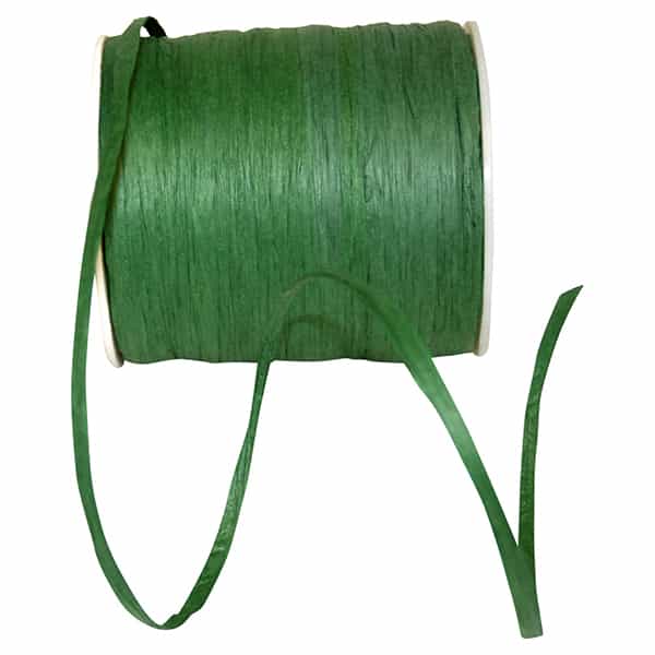 Paper Raffia Ribbon --- 1/4in x 100 yards --- Emerald Color