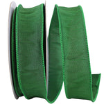 Load image into Gallery viewer, Florist Basics -- Dupioni Supreme Wired Edge Ribbon -- Emerald Color - Various Sizes
