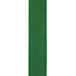 Load image into Gallery viewer, Reverse close-up of the Florist Basics Emerald Dupioni ribbon displaying its durable woven polyester construction and reinforced wired edge.
