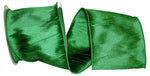 Load image into Gallery viewer, Extra-wide Florist Basics Dupioni Supreme Wired Edge Ribbon in vibrant Emerald, 4 inches wide by 10 yards, designed for oversized bows, tree toppers, luxury gift packaging, and event décor.

