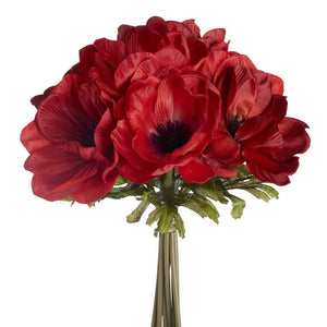 10 in --- Two Tone Anemone  -- Artificial Silk Flowers Bundle Bouquet