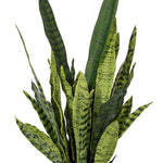Load image into Gallery viewer, 28" -- Green Snake Plant in Gray Cement Pot -- Artificial Flower
