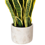 Load image into Gallery viewer, 28" -- Green Snake Plant (with yellow edges) in Gray Cement Pot -- Artificial Flower
