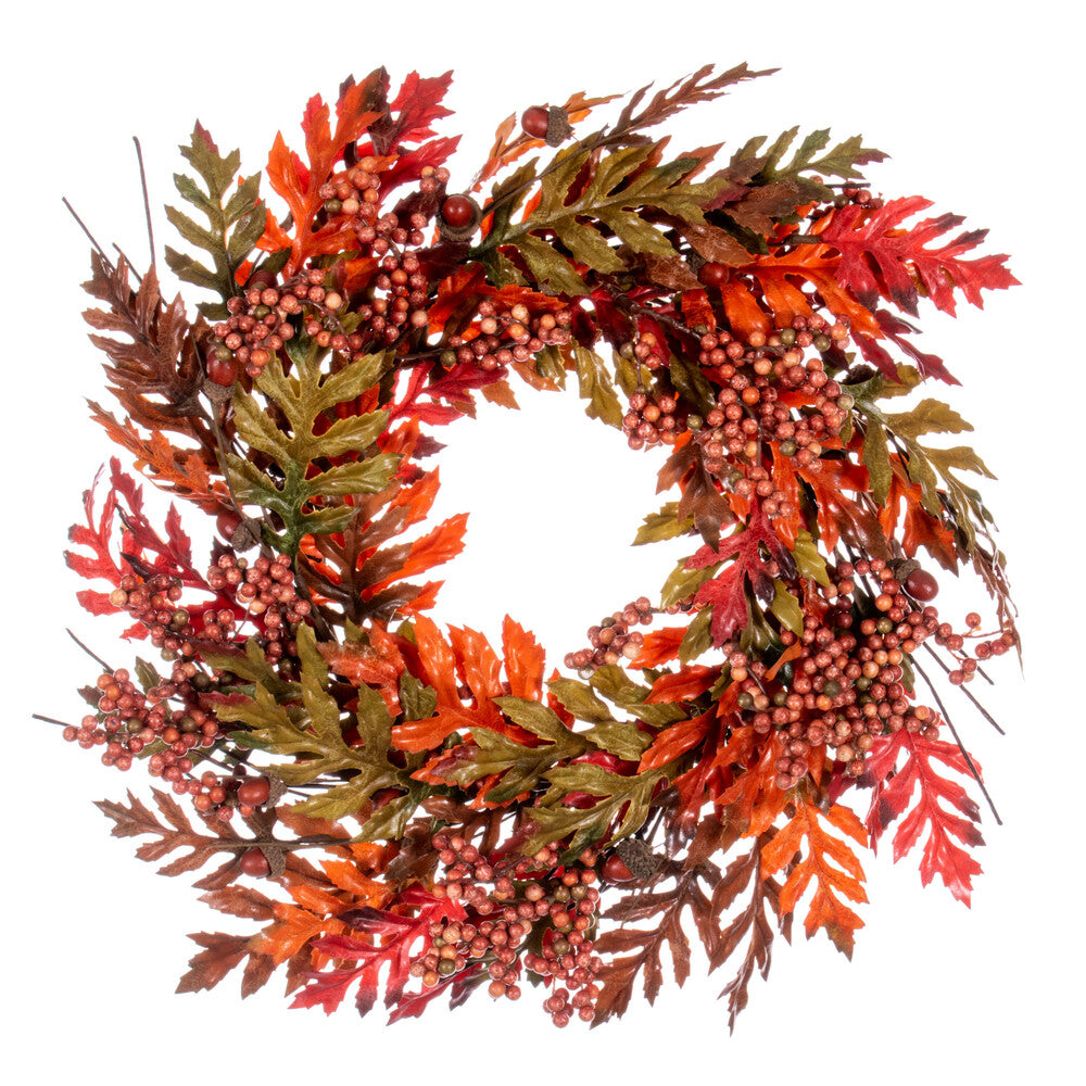 22 in --- Artificial Oak Leaf, Acorn, Berry Wreath by Vickerman®