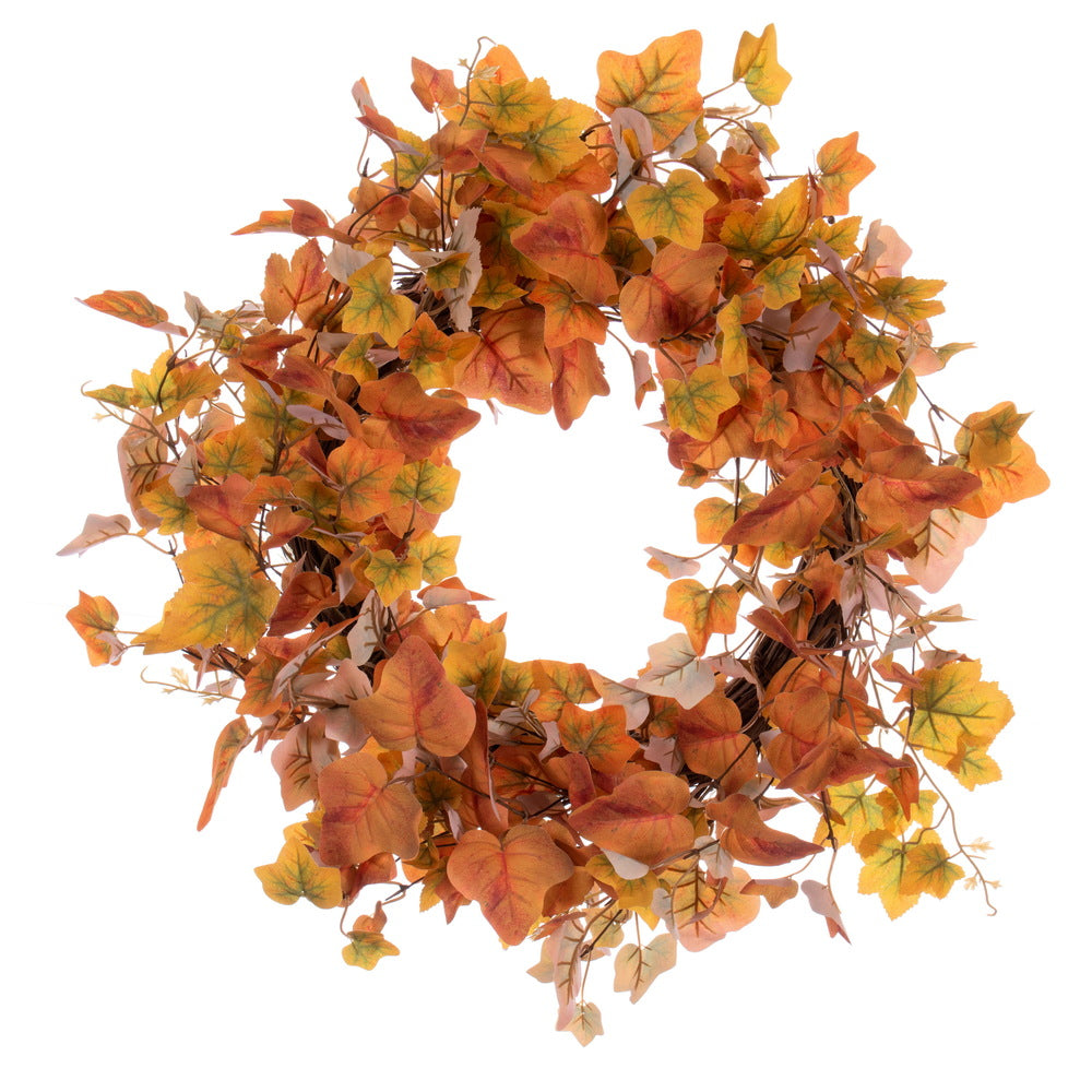 22 in --- Fall Orange Leaf Wreath by Vickerman®