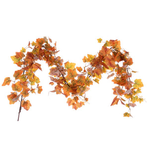 5 Ft. --- Fall Orange Leaf Garland by Vickerman®